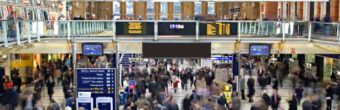 train station at rush hour